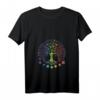 Damen Chakra Baum des Lebens Mandala Zen Yoga Om Symbol Buddhismus T-Shirt mit V-Ausschnitt – Spirituelle, meditative Kleidung für Achtsamkeit, Yoga & Esoterik-Liebhaber