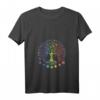 Damen Chakra Baum des Lebens Mandala Zen Yoga Om Symbol Buddhismus T-Shirt mit V-Ausschnitt – Spirituelle, meditative Kleidung für Achtsamkeit, Yoga & Esoterik-Liebhaber