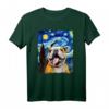 Lustiges Selfie Englische Bulldogge Sternennacht Van Gogh T-Shirt – Perfektes Geschenk für Hundeliebhaber, Kunstfans und Familie