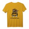 Old English Bulldog Mom Life Messy Dutt Bandana Leopard T-Shirt – Lustiges Geschenk für Hundemütter, Hunde-Liebhaber & Bulldoggenfans