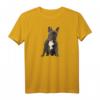 Frenchie Bulldoggen T-Shirt mit Aufschrift 'Love Frenchie Mom Dad' – Damen und Herren, Schwarz Raglan, Perfekt für Valentinstag, Muttertag, Vatertag & Geburtstage