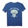 SpongeBob Schwammkopf Thaddäus Ich Hasse Alle T-Shirt - Offiziell Lizenzierte Cartoon Kleidung für Fans und Humorliebhaber