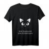 Damen Baumwolle Katzenhaare - Spuren Von Katze - Cat Sprüche T-Shirt mit V-Ausschnitt für Katzenliebhaber und Tierfreunde