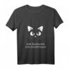 Damen Baumwolle Katzenhaare - Spuren Von Katze - Cat Sprüche T-Shirt mit V-Ausschnitt für Katzenliebhaber und Tierfreunde