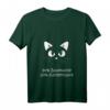 Damen Baumwolle Katzenhaare - Spuren Von Katze - Cat Sprüche T-Shirt mit V-Ausschnitt für Katzenliebhaber und Tierfreunde