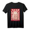 Winke Katze Anime Lustig Schriftzeichen Chinesisch Mönch T-Shirt – Originelles Geschenk für Katzen- und Anime-Fans zu Weihnachten & Geburtstag