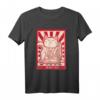 Winke Katze Anime Lustig Schriftzeichen Chinesisch Mönch T-Shirt – Originelles Geschenk für Katzen- und Anime-Fans zu Weihnachten & Geburtstag