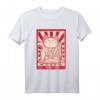 Winke Katze Anime Lustig Schriftzeichen Chinesisch Mönch T-Shirt – Originelles Geschenk für Katzen- und Anime-Fans zu Weihnachten & Geburtstag