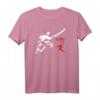 Shaolin Kämpfer mit chinesischer Hellebarde & Kungfu Schrift T-Shirt - Klassisch geschnitten, doppelt genähter Saum