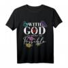 Motivierendes christliches T-Shirt mit Glaubensbotschaft - 'With God All Things Are Possible' für Gläubige