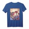 Vintage Retro Japanese Great Wave Cat Vs Monster Otaku Manga Kurzarm T-Shirt – Perfektes Geschenk für Anime, Katzenliebhaber und Japan-Fans
