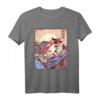 Vintage Retro Japanese Great Wave Cat Vs Monster Otaku Manga Kurzarm T-Shirt – Perfektes Geschenk für Anime, Katzenliebhaber und Japan-Fans