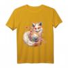Anime Kawaii Kitsune Fuchs T-Shirt mit Kirschblüten - Japanische Mythologie, Folklore & Otaku Geschenk für Fans