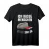 Lustiges Schlafshirt mit Sarkasmus: Ich hasse Menschen, Steine sind ok – Perfekt für Morgenmuffel & Steinliebhaber
