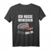 Lustiges Schlafshirt mit Sarkasmus: Ich hasse Menschen, Steine sind ok – Perfekt für Morgenmuffel & Steinliebhaber