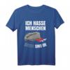 Lustiges Schlafshirt mit Sarkasmus: Ich hasse Menschen, Steine sind ok – Perfekt für Morgenmuffel & Steinliebhaber