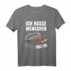 Lustiges Schlafshirt mit Sarkasmus: Ich hasse Menschen, Steine sind ok – Perfekt für Morgenmuffel & Steinliebhaber