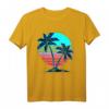 Vaporwave Aesthetic Palmen Sonnenuntergang Japanische Musik T-Shirt – Exklusives Retro-Futurismus Design für Festivals, Anime & Kawaii Fans