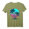 Vaporwave Aesthetic Palmen Sonnenuntergang Japanische Musik T-Shirt – Exklusives Retro-Futurismus Design für Festivals, Anime & Kawaii Fans