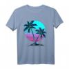 Vaporwave Aesthetic Palmen Sonnenuntergang Japanische Musik T-Shirt – Exklusives Retro-Futurismus Design für Festivals, Anime & Kawaii Fans