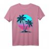 Vaporwave Aesthetic Palmen Sonnenuntergang Japanische Musik T-Shirt – Exklusives Retro-Futurismus Design für Festivals, Anime & Kawaii Fans