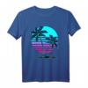 Vaporwave Aesthetic Palmen Sonnenuntergang Japanische Musik T-Shirt – Exklusives Retro-Futurismus Design für Festivals, Anime & Kawaii Fans