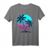 Vaporwave Aesthetic Palmen Sonnenuntergang Japanische Musik T-Shirt – Exklusives Retro-Futurismus Design für Festivals, Anime & Kawaii Fans