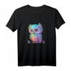 Bunte Eule mit großen Augen T-Shirt – Lebendiges Tierkunst-Design für Tier- und Kunstliebhaber