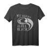 My Heart is All Black - Rugby New Zealand Fan T-Shirt mit Kiwi & Farnblatt, Geschenkidee für Rugbyfans & All Blacks Supporter