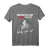 Warum ich mit Akku fahre? E-Bike Mountainbike E-MTB Geschenk T-Shirt – Lustiges Design für Radfahrer, Biker & Pedelec Fans als Geschenkidee