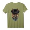 Deutscher Schäferhund in Cowboyhut und Bandana - Kreatives Tierdesign T-Shirt für Hunde- und Tierliebhaber