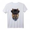 Deutscher Schäferhund in Cowboyhut und Bandana - Kreatives Tierdesign T-Shirt für Hunde- und Tierliebhaber