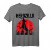 Herdzilla Lustiges Deutscher Schäferhund Spruch T-Shirt für Hundehalter – Humorvolles Hundemotiv mit Vintage-Sonne & Skyline