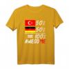 50 % Türkisch 50 % Deutsch T-Shirt – Stolz auf doppelte Herkunft, ideales Geschenk für Deutsch-Türken und Deutsch-Türkinnen