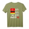 50 % Türkisch 50 % Deutsch T-Shirt – Stolz auf doppelte Herkunft, ideales Geschenk für Deutsch-Türken und Deutsch-Türkinnen