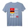 50 % Türkisch 50 % Deutsch T-Shirt – Stolz auf doppelte Herkunft, ideales Geschenk für Deutsch-Türken und Deutsch-Türkinnen