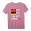 50 % Türkisch 50 % Deutsch T-Shirt – Stolz auf doppelte Herkunft, ideales Geschenk für Deutsch-Türken und Deutsch-Türkinnen