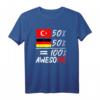 50 % Türkisch 50 % Deutsch T-Shirt – Stolz auf doppelte Herkunft, ideales Geschenk für Deutsch-Türken und Deutsch-Türkinnen