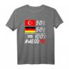 50 % Türkisch 50 % Deutsch T-Shirt – Stolz auf doppelte Herkunft, ideales Geschenk für Deutsch-Türken und Deutsch-Türkinnen