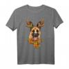Deutscher Schäferhund mit Rentiergeweih T-Shirt – Lustiges Weihnachtsmotiv für Kinder, Teenager und Erwachsene, perfektes Geschenk für Hundeliebhaber