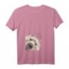 Lustiges Deutscher Spitz Damen T-Shirt mit V-Ausschnitt - Neugieriger Hundedesign für Hundeliebhaberinnen