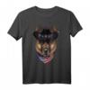Deutscher Schäferhund mit Cowboyhut & USA Bandana - Kreatives Tierdesign T-Shirt als Geschenk für Hunde- und Welpenliebhaber