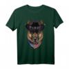 Deutscher Schäferhund mit Cowboyhut & USA Bandana - Kreatives Tierdesign T-Shirt als Geschenk für Hunde- und Welpenliebhaber