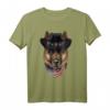 Deutscher Schäferhund mit Cowboyhut & USA Bandana - Kreatives Tierdesign T-Shirt als Geschenk für Hunde- und Welpenliebhaber