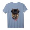 Deutscher Schäferhund mit Cowboyhut & USA Bandana - Kreatives Tierdesign T-Shirt als Geschenk für Hunde- und Welpenliebhaber