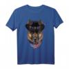 Deutscher Schäferhund mit Cowboyhut & USA Bandana - Kreatives Tierdesign T-Shirt als Geschenk für Hunde- und Welpenliebhaber