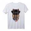 Deutscher Schäferhund mit Cowboyhut & USA Bandana - Kreatives Tierdesign T-Shirt als Geschenk für Hunde- und Welpenliebhaber