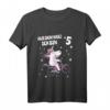 Kinder Mädchen Geburtstag T-Shirt mit Einhorn und Fahrrad - Perfekt für 5. Geburtstagsfeier, Kindergarten & Spielplatz