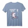 Kinder Mädchen Geburtstag T-Shirt mit Einhorn und Fahrrad - Perfekt für 5. Geburtstagsfeier, Kindergarten & Spielplatz
