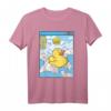 Surfende Gummiente in japanischen Wellen - Kawaii Vaporwave Anime T-Shirt im Retro 90er-Jahre Stil für Anime- und Japan-Fans